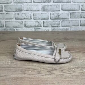 Burberry Logo Plate‎ Pebbled Leather Driving Loafers 36